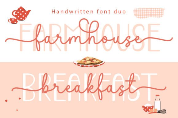 Farmhouse Breakfast Duo: A Handwritten Font for Authentic Design