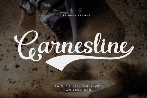 Garnesline: A Script Retro-Style Sports Baseball Font